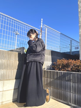 「KBF（ケイビーエフ）のアイテム（ブルゾン）」を使った、ぷーさん（レディース・159cm）の冬コーディネート