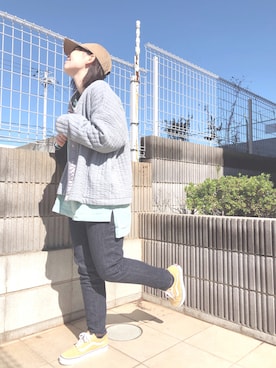 「秋のコーデ」｜「UNIQLO（ユニクロ）のアイテム（キャップ）」を使った、ぷーさん（レディース・159cm）の秋コーディネート