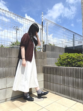 「アイテム（ローファー）」を使った、ぷーさん（レディース・159cm）の夏コーディネート