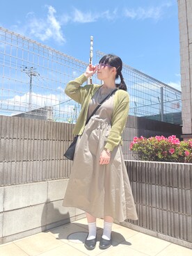 「アイテム（メガネ、パープル系）」を使った、ぷーさん（レディース・159cm）の春コーディネート