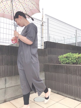 「アイテム（レインシューズ、ベージュ系）」を使った、ぷーさん（レディース・159cm）の夏コーディネート