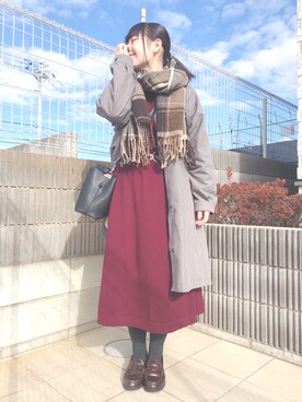 「ぐるぐる巻き」｜ぷーさん（レディース・159cm）の冬コーディネート
