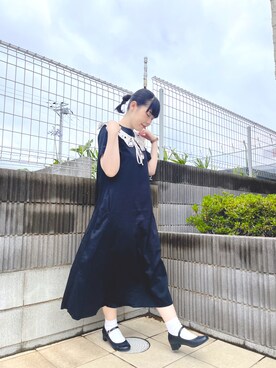 「studio CLIP（スタディオクリップ）のナチュラルアソート付け襟（付け襟）」を使った、ぷーさん（レディース・159cm）の夏コーディネート