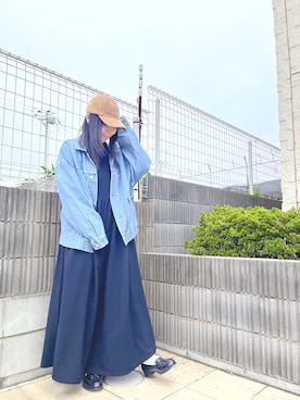 「アイテム（デニムジャケット）」を使った、ぷーさん（レディース・159cm）の秋コーディネート