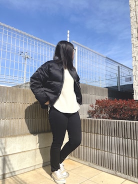 「KBF（ケイビーエフ）のアイテム（ブルゾン）」を使った、ぷーさん（レディース・159cm）の冬コーディネート