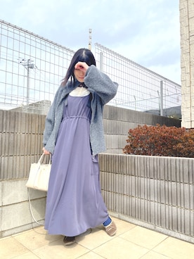 「アイテム（ジャンパースカート）」を使った、ぷーさん（レディース・159cm）の春コーディネート