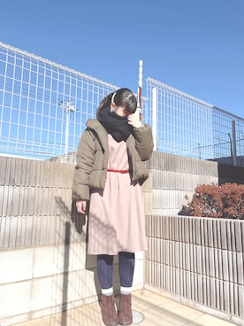 「ぐるぐる巻き」｜ぷーさん（レディース・159cm）の冬コーディネート