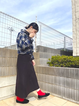 「重ね着ベストシーズン」｜「アイテム（バレエシューズ）」を使った、ぷーさん（レディース・159cm）の秋コーディネート