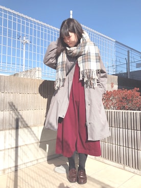 「ぐるぐる巻き」｜ぷーさん（レディース・159cm）の冬コーディネート