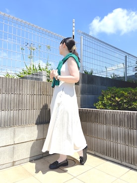 「アイテム（ローファー）」を使った、ぷーさん（レディース・159cm）の夏コーディネート
