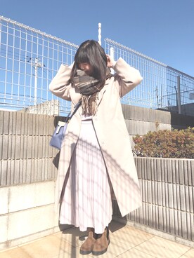 「ぐるぐる巻き」｜ぷーさん（レディース・159cm）の冬コーディネート