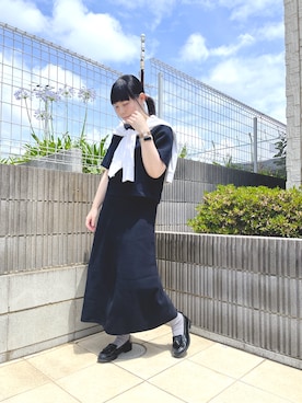 「アイテム（ローファー）」を使った、ぷーさん（レディース・159cm）の夏コーディネート