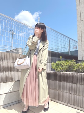 「ごきげんウィーク」｜「アイテム（トレンチコート）」を使った、ぷーさん（レディース・159cm）の春コーディネート