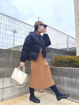 「KBF（ケイビーエフ）のアイテム（ブルゾン）」を使った、ぷーさん（レディース・159cm）の冬コーディネート