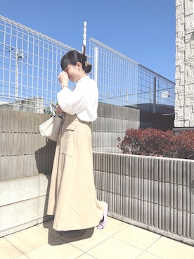「春服デビュー宣言」｜「アイテム（ジャンパースカート）」を使った、ぷーさん（レディース・159cm）の春コーディネート
