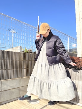 「KBF（ケイビーエフ）のアイテム（ジャケット/アウター）」を使った、ぷーさん（レディース・159cm）の冬コーディネート