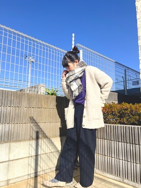 「ぐるぐる巻き」｜ぷーさん（レディース・159cm）の冬コーディネート
