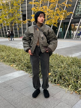 「アイテム（スリッポン）」を使った、moneさん（レディース・152cm）の秋コーディネート