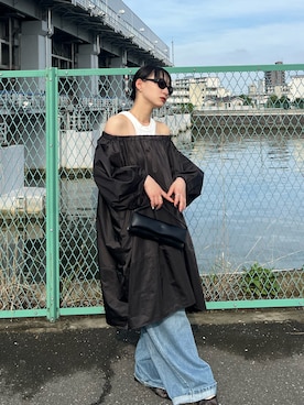 「アイテム（タンクトップ）」を使った、moneさん（レディース・152cm）の夏コーディネート