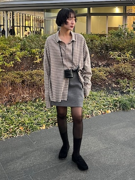 「アイテム（スカート）」を使った、moneさん（レディース・152cm・20代）の冬コーディネート