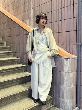 「NOGLE（ノグル）のアイテム（パンツ）」を使った、moneさん（レディース・152cm）の春コーディネート