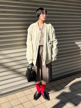 「アイテム（ソックス/靴下）」を使った、moneさん（レディース・152cm）の秋コーディネート