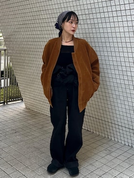 「アイテム（スリッポン）」を使った、moneさん（レディース・152cm）の秋コーディネート