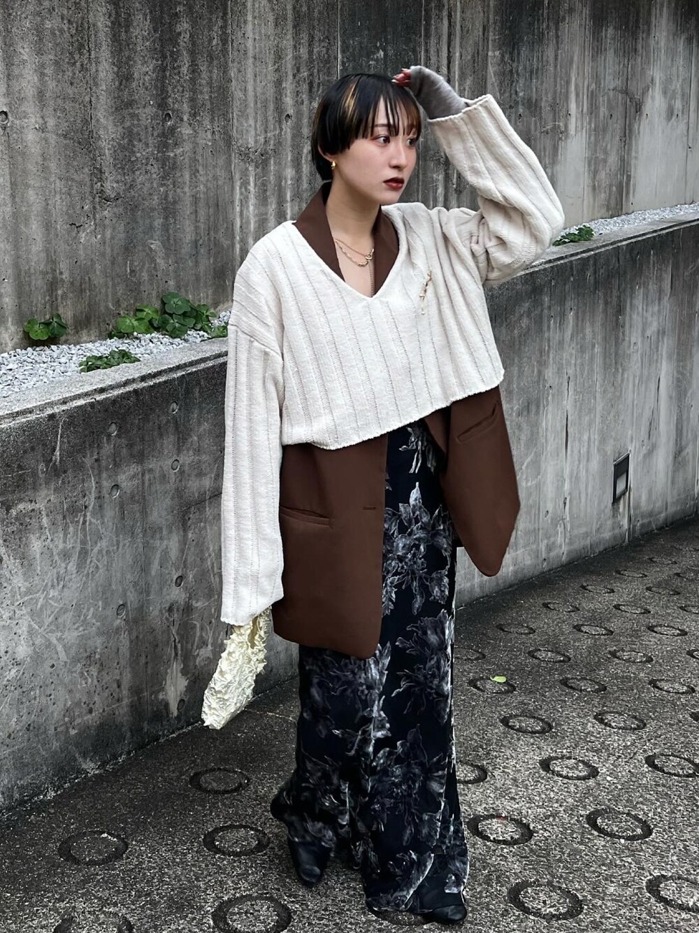 yae オリジナル花柄オパールスカート yae（ヤエ）の「オリジナル花柄オパールスカート（スカート