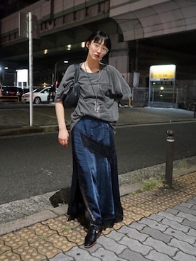 「Firsthand（ファーストハンド）のアイテム（スカート）」を使った、moneさん（レディース・152cm）の夏コーディネート