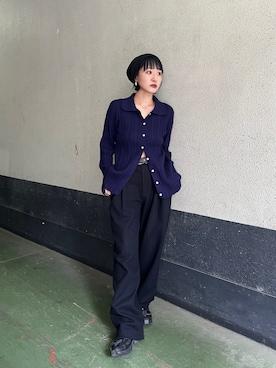 「hellam（へラム）のアルパカタッチ　ニットビーニー（ニットキャップ/ビーニー）」を使った、moneさん（レディース・152cm）の秋コーディネート