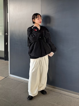 「NOGLE（ノグル）のアイテム（パンツ）」を使った、moneさん（レディース・152cm）の春コーディネート