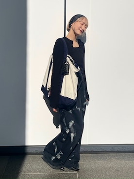 「NHEのアイテム（バッグ、ブラック系）」を使った、moneさん（レディース・152cm）の春コーディネート