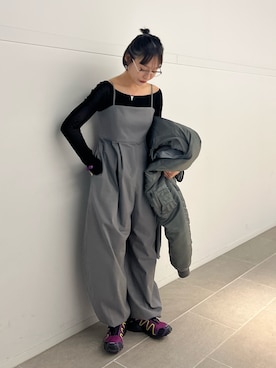 「アイテム（MA-1）」を使った、moneさん（レディース・152cm）の冬コーディネート