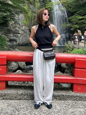 「アイテム（バンダナ/スカーフ）」を使った、moneさん（レディース・152cm）の夏コーディネート