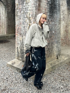 「CITYSHOP（シティーショップ）の[THE MOOD] アノラックパーカー（シャツ/ブラウス、グリーン系）」を使った、moneさん（レディース・152cm）の春コーディネート