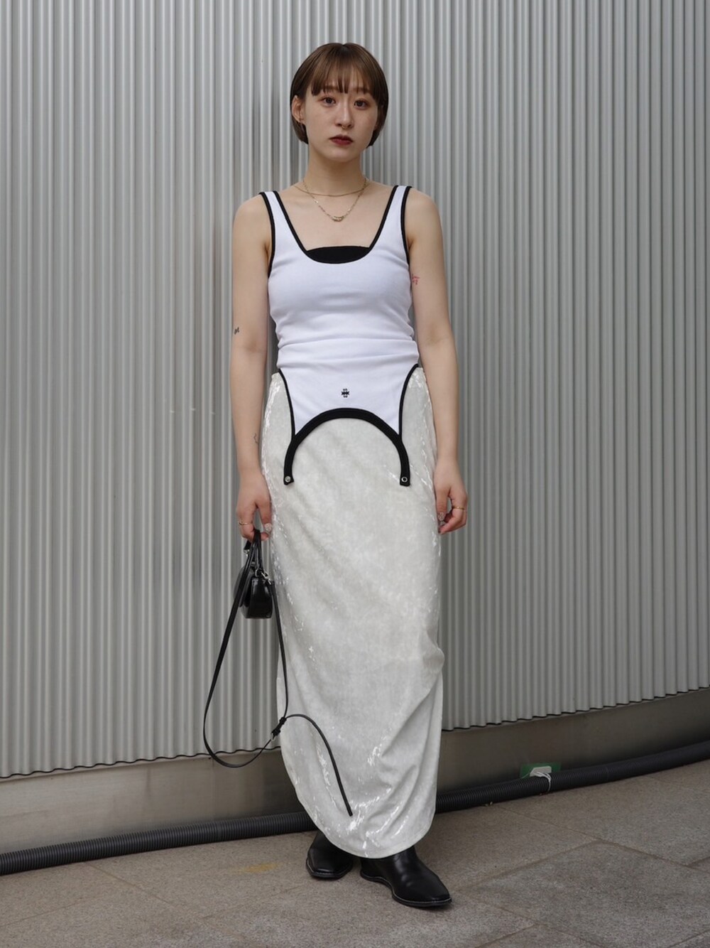 トップス Cotton Rib Bicolor Reversible Tank Top Cotton Rib Bicolor Reversible Tank Topを使った人気ファッション