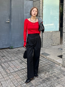 「アイテム（チノパンツ）」を使った、moneさん（レディース・152cm）の秋コーディネート