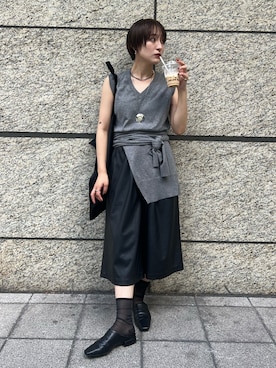 「アイテム（ニット/セーター）」を使った、moneさん（レディース・152cm・20代）の夏コーディネート