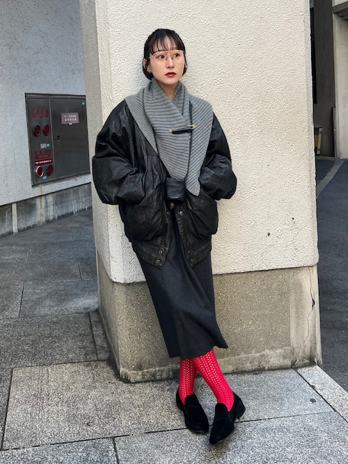 6(ROKU)＞フラノ グレー タイトスカート（スカート）｜6（ロク）の