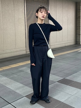 「アイテム（チノパンツ）」を使った、moneさん（レディース・152cm）の秋コーディネート
