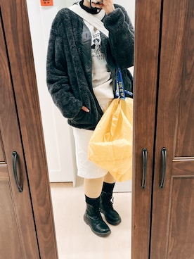 「no brand（ノーブランド）のアイテム（ノーカラーコート）」を使った、大福丸さん（レディース・159cm）の秋コーディネート