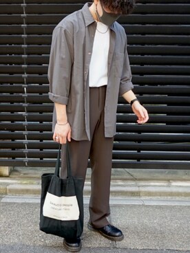 「haushca（ハウシュカ）のアイテム」を使った、しろさん（メンズ・169cm）の秋コーディネート