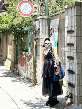 「アイテム（ベスト）」を使った、Kathyさん（レディース・165cm）の夏コーディネート