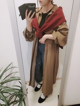 「select MOCA（セレクトモカ）のアイテム（ステンカラーコート）」を使った、chii3☆さん（レディース・160cm）の秋コーディネート