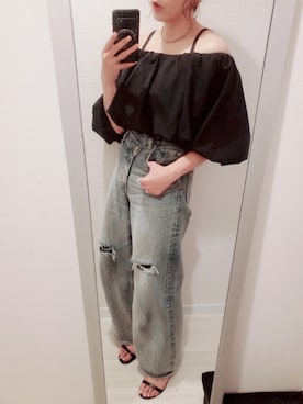 「AZUL by moussy（アズールバイマウジー）のアイテム」を使った、chii3☆さん（レディース・160cm）の夏コーディネート