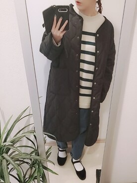 「ボーダーニット」｜「アイテム（バレエシューズ）」を使った、chii3☆さん（レディース・160cm）の秋コーディネート