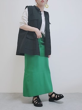 「rectangle（レクタングル）のアイテム（スカート）」を使った、chii3☆さん（レディース・160cm）の春コーディネート