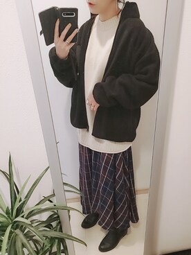 「CONVERSE（コンバース）のアイテム（ブルゾン）」を使った、chii3☆さん（レディース・160cm）の冬コーディネート