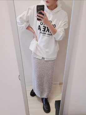 「feepur（フェピュール）のアイテム（パーカー）」を使った、chii3☆さん（レディース・160cm）の冬コーディネート