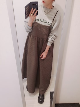 「ブラウン×グレー」｜chii3☆さん（レディース・160cm）の冬コーディネート